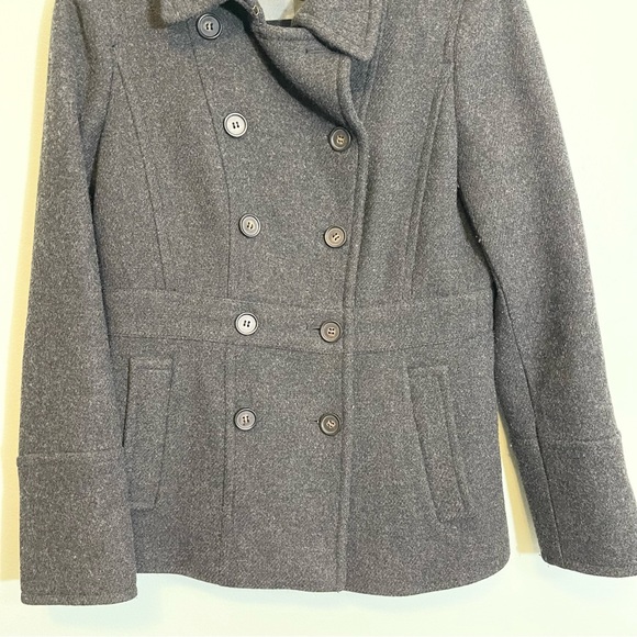 J Crew Stadium Cloth by Nello Gori Grey Wool Blend Peacoat Size 6 - Picture 2 of 16